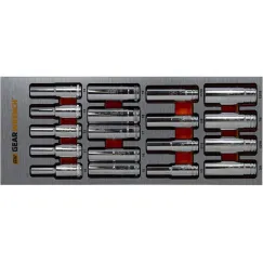 18PC 1/2 INCH DRIVE 6PT METRIC/SAE DEEP SOCKET SET IN EVA TRAY