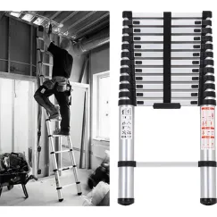 ProEquip 3.8m Telescopic Aluminium Ladder 150kg Cap