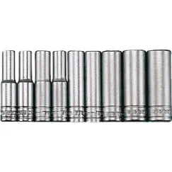 9 Piece 1/4\" Drive Clip Rail Deep Socket