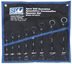 8pc SAE 0° Speeddrive Combination Geardrive Wrench/Spanner Set