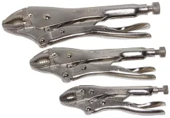 3pc Curved Jaw Locking Plier Set