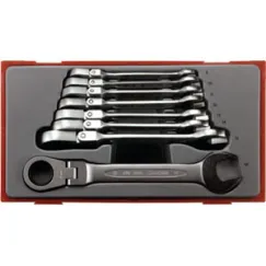 8 Piece Flexible Ratcheting Combiantion Spanner Set
