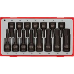 3/8\" & 1/2\" Drive 15 Piece Impact Hex Bit Socket Set