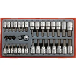 35 Piece 1/4\" & 3/8\" Drive Bit Socket Set