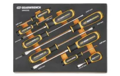GEARWRENCH 9PC SLOTTED DUAL MAT SCREWDRIVER SET IN EVA TRAY