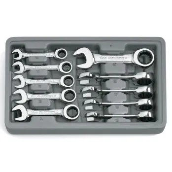 Stubby Combination Ratcheting Wrench