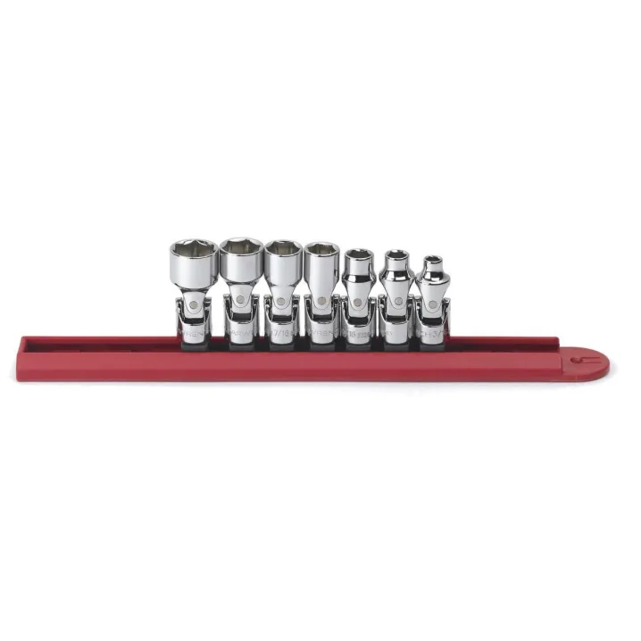 7 PC. 1/4" DRIVE 6 POINT FLEX SAE SOCKET SET