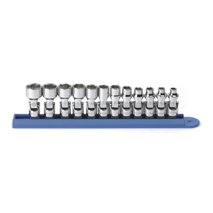 12 PC. 1/4" DRIVE 6 POINT FLEX METRIC SOCKET SET
