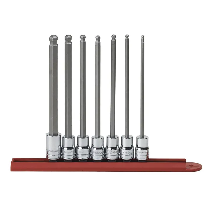 7 PC. 3/8" DRIVE LONG BALL END HEX BIT SAE SOCKET SET