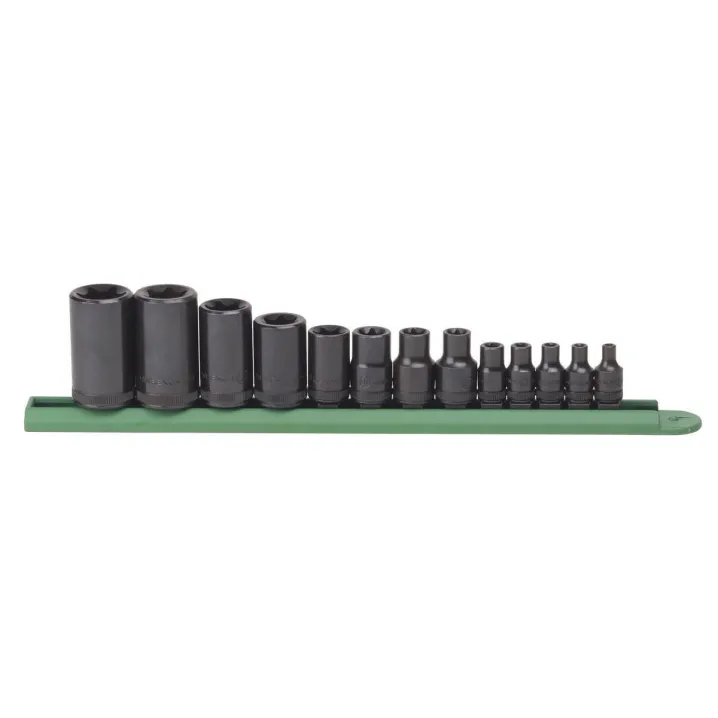 13 PC. 1/4", 3/8" & 1/2" DRIVE EXTERNAL TORX® SOCKET SET