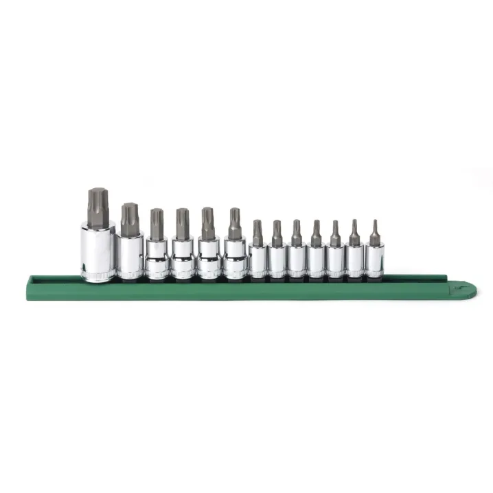 13 PC. 1/4", 3/8" & 1/2" DRIVE TORX® BIT SOCKET SET