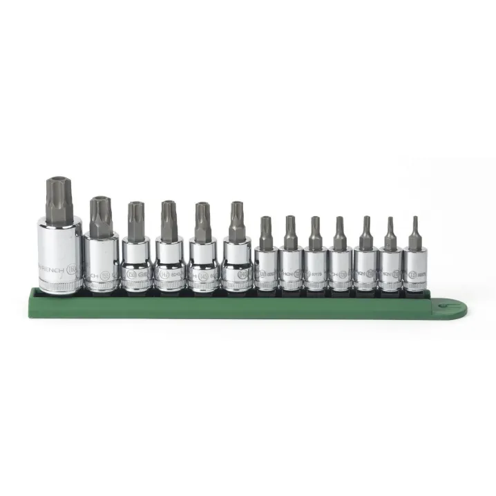 13 PC. 1/4", 3/8" & 1/2" DRIVE TAMPER PROOF TORX® BIT SOCKET SET
