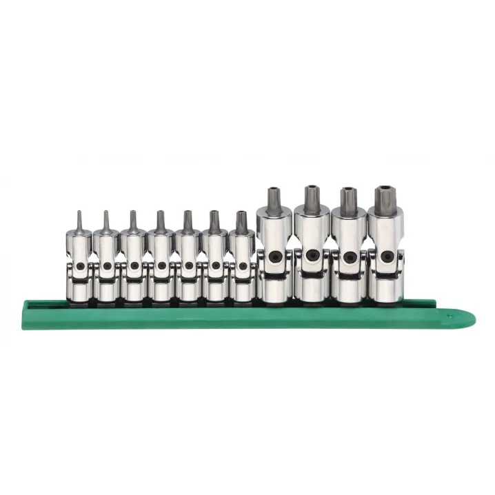 11 PC. 1/4" & 3/8" DRIVE UNIVERSAL TAMPER PROOF TORX® BIT SOCKET SET