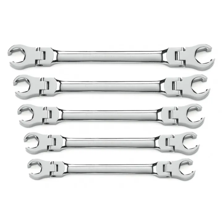 5 PC. FLEX HEAD FLARE NUT SAE WRENCH SET