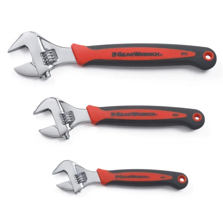 3 PC. ADJUSTABLE DUAL MATERIAL WRENCH SET 6", 8" & 10"