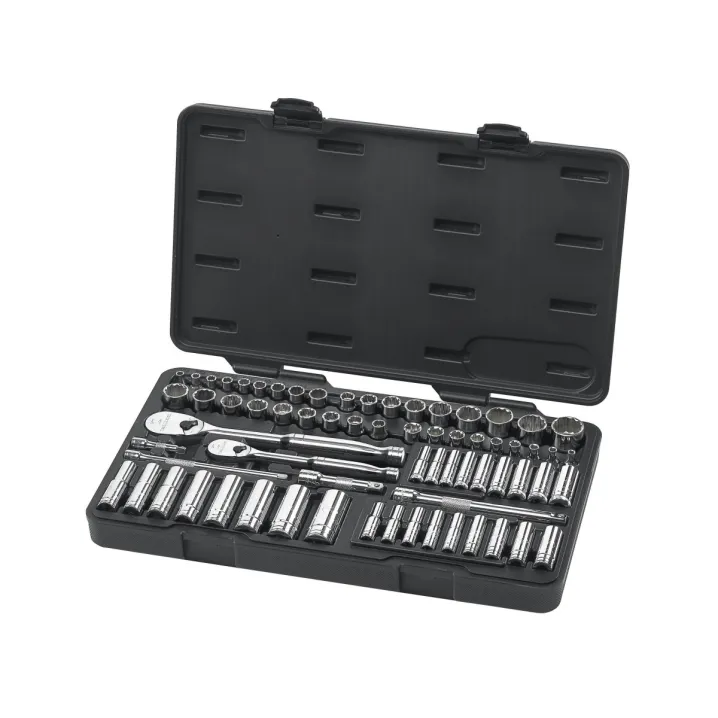 68 PC. 1/4" & 3/8" DRIVE 6 & 12 POINT STANDARD & DEEP SAE/METRIC MECHANICS TOOL SET