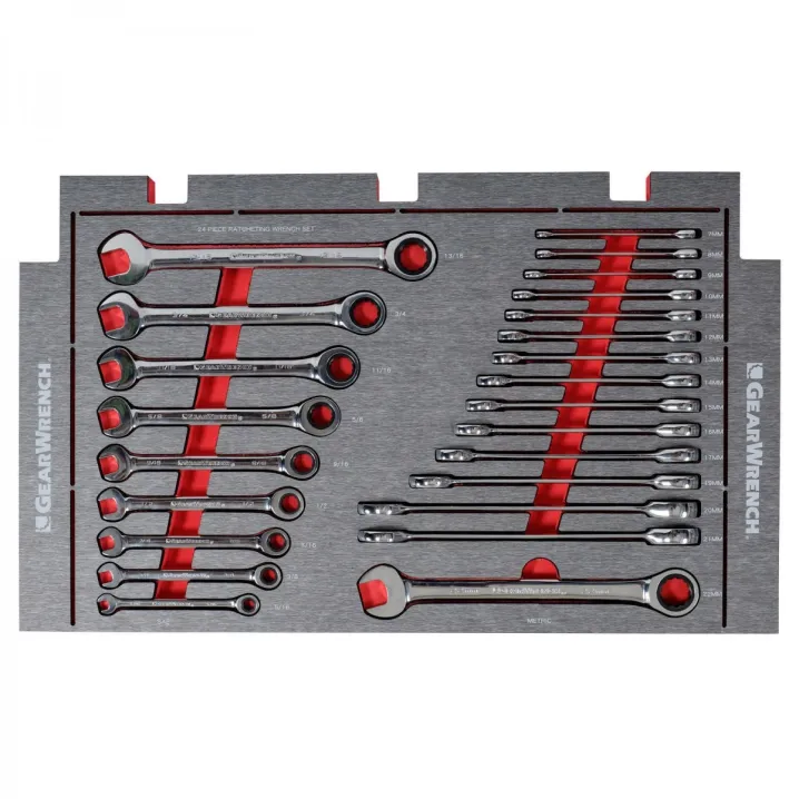24 PC RATCHETING WRENCH EVA TRAY