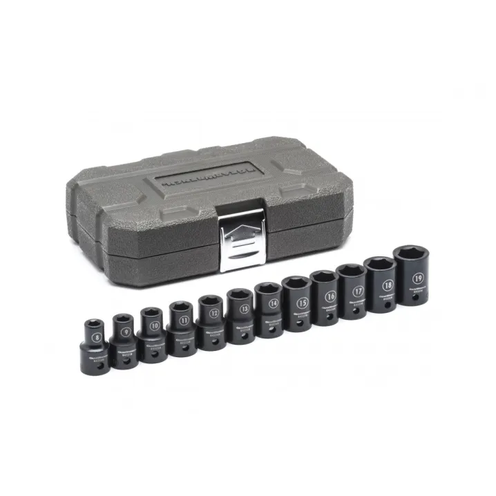 12 PC. 1/2" DRIVE 6 POINT STANDARD IMPACT METRIC SOCKET SET