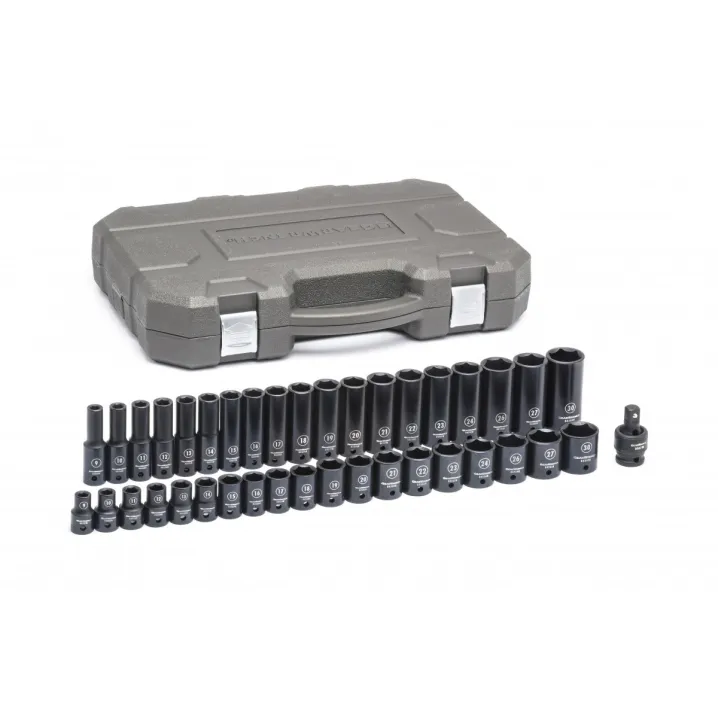 39 PC. 1/2" DRIVE 6 POINT STANDARD & DEEP IMPACT METRIC SOCKET SET