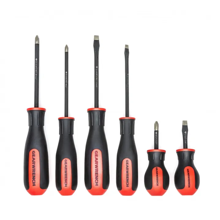 6 PC. PHILLIPS®/SLOTTED DUAL MATERIAL DIAMOND TIP SCREWDRIVER SET