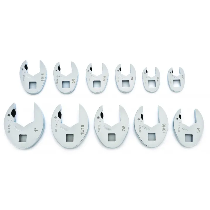 11 PC. 3/8" DRIVE RATCHETING CROWFOOT SAE WRENCH SET