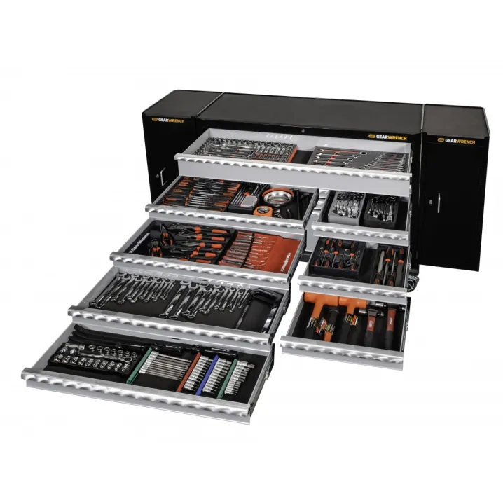 337 PC COMBINATION TOOL KIT + 53" TOOL TROLLEY + SIDE CABINETS