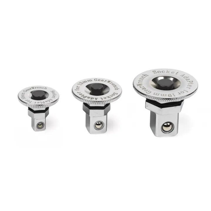 3 PC. METRIC RATCHETING WRENCH TO SQUARE DRIVE ADAPTER SET