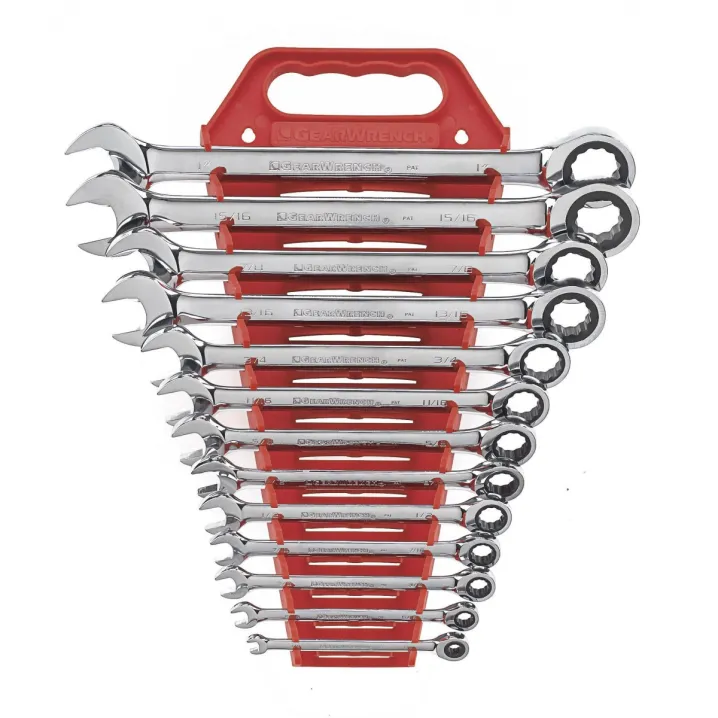 13 PC. 12 POINT RATCHETING COMBINATION SAE WRENCH SET