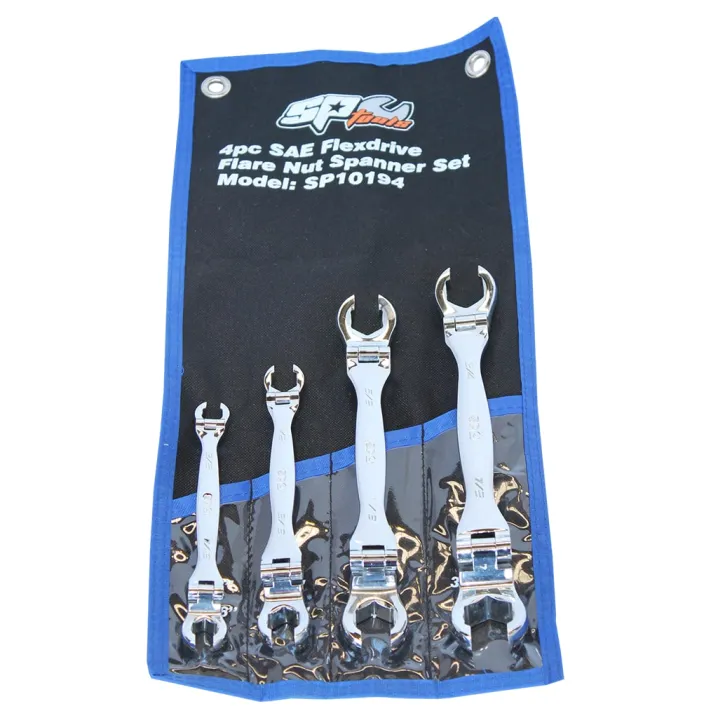 FLARE NUT FLEXHEAD SPANNER SET - SAE - 4PC