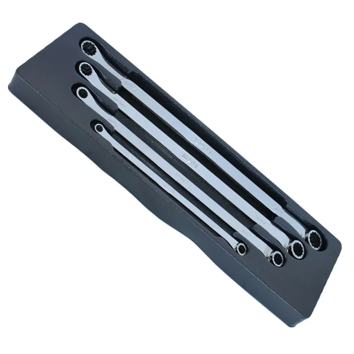 DOUBLE RING LONG SPANNER SET - 15° OFFSET - SAE - 4PC