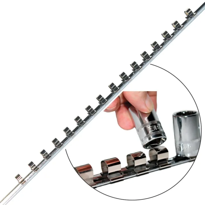 SOCKET RAIL ONLY - CLIP ON - 3/8 DR - 16PC