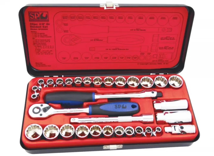 3/8"DR SOCKET SET - METRIC/SAE - 32PC - 6 POINT