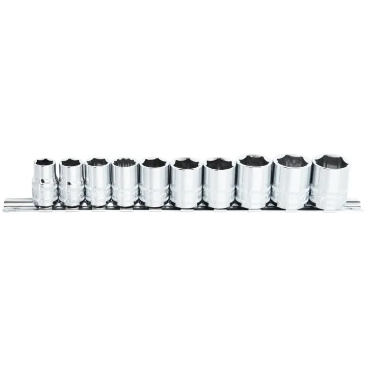 3/8"DR SOCKET RAIL SET - 6PT METRIC - 10PC