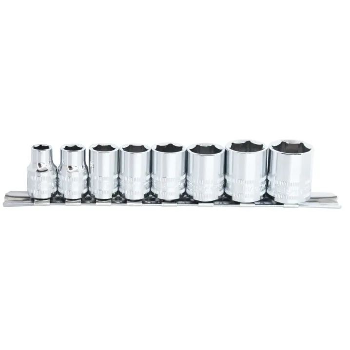 3/8"DR SOCKET RAIL SET - 6PT SAE - 8PC