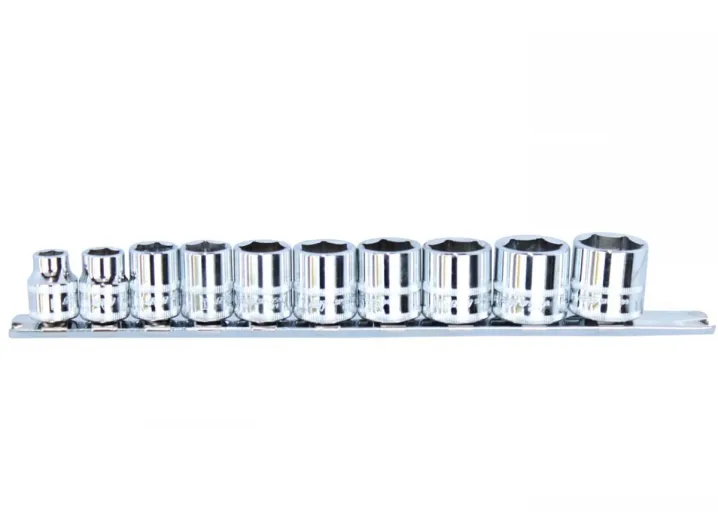 3/8"DR STUBBY SOCKET RAIL SET - 6PT METRIC - 10PC