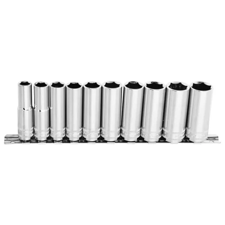 3/8"DR DEEP SOCKET RAIL SET - 6PT METRIC - 10PC