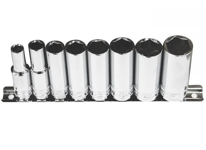 3/8"DR SOCKET RAIL SET - 6PT SAE - 8PC