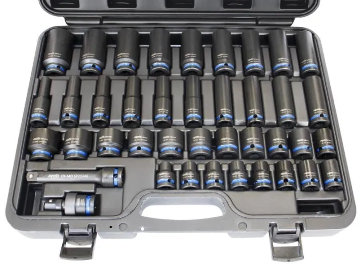 1/2"DR IMPACT SOCKET SET - STANDARD & DEEP - 6PT - COLOUR CODED - METRIC ONLY - 40PC