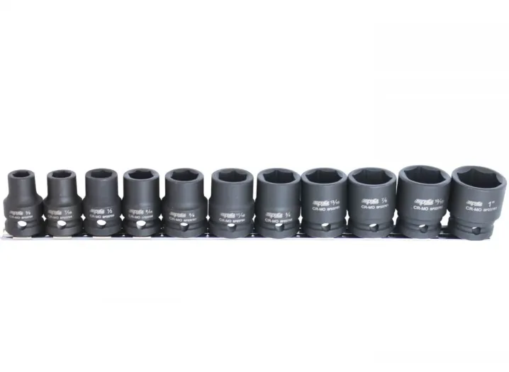 1/2"DR IMPACT SOCKET RAIL SET - 6PT SAE - 11PC
