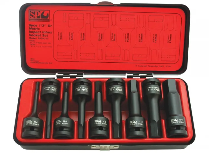 1/2"DR INHEX IMPACT SOCKET SET - METRIC - 9PC