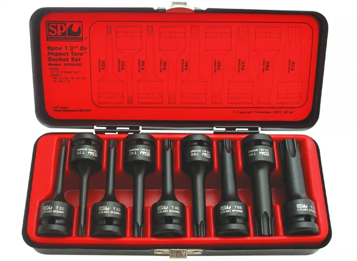 1/2"DR IMPACT SOCKET SET - TORX - 9PC