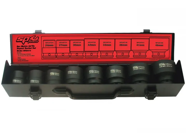 3/4"DR IMPACT SOCKET SET - 6PT METRIC - 8PC