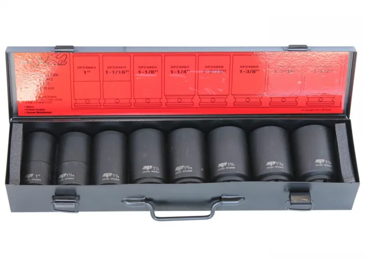 3/4"DR DEEP IMPACT SOCKET SET - 6PT SAE - 8PC