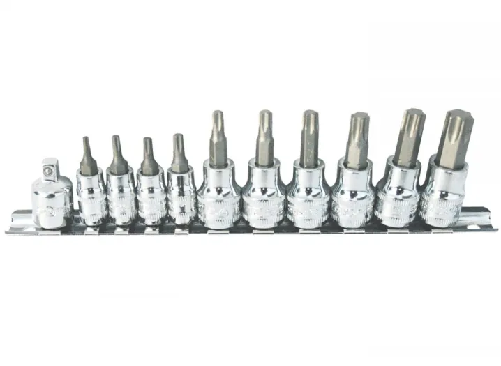 1/4"DR & 3/8"DR INHEX SOCKET RAIL SET - TORX - 11PC