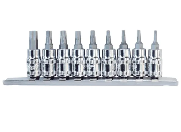 1/4" DR Socket Rail Set - 9PC - Torx