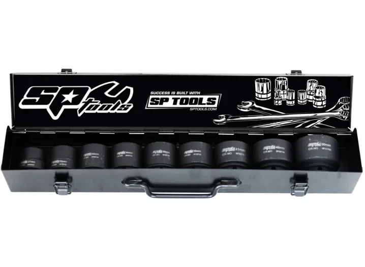 1"DR IMPACT SOCKET SET - 6PT METRIC - 9PC