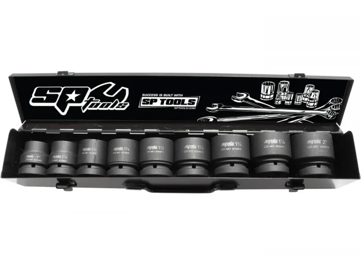 1"DR IMPACT SOCKET SET - 6PT SAE - 9PC