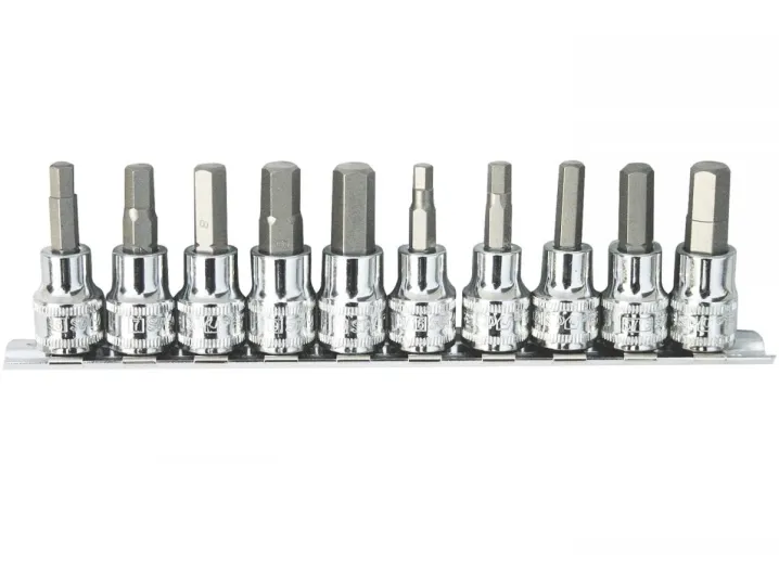 3/8"DR INHEX SOCKET RAIL SET - 10PC - METRIC/SAE