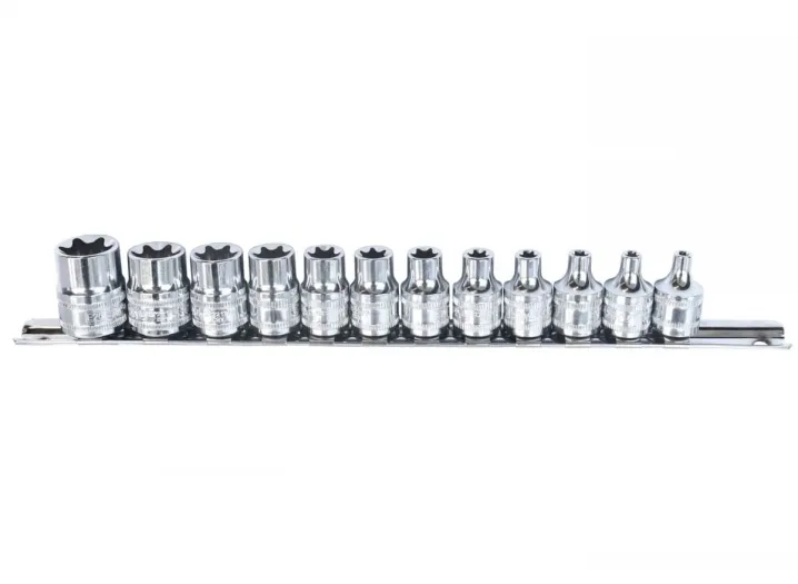 3/8"DR SOCKET RAIL SET - 12PC - E-TORX