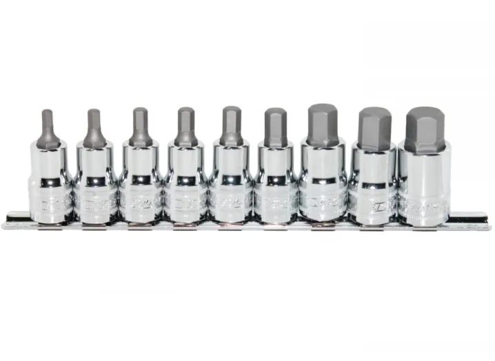 1/2"DR INHEX SOCKET RAIL SET - 9PC - SAE